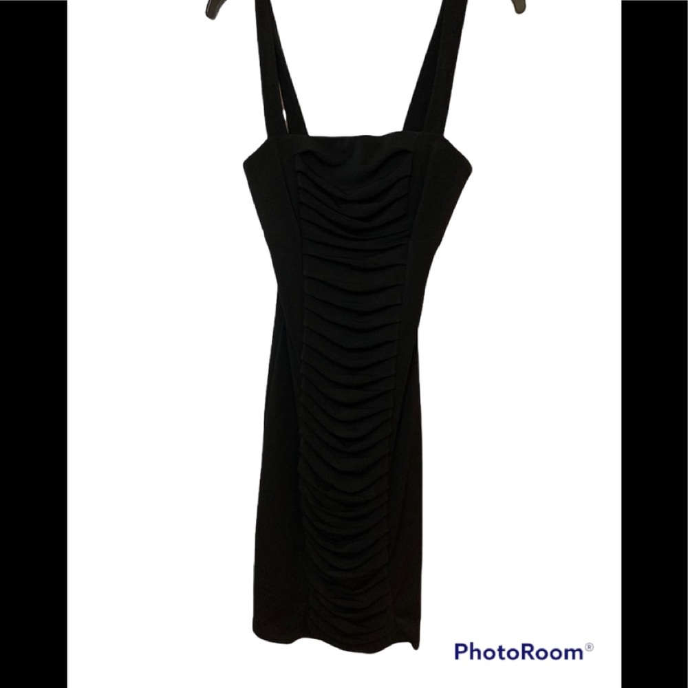 Black fitted mini dress